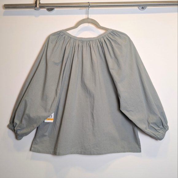 Karen Kane Slate Green Long Sleeve Peasant Blouse Size Small - Picture 4 of 8